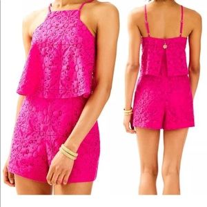 Lilly Pulitzer Celyn Romper Magenta 10🌟☀️💖